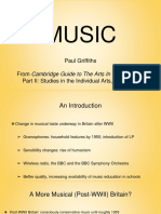 Paul Griffiths - "Music" From Part II of Cambridge Guide To The Arts in Britain, Volume 9