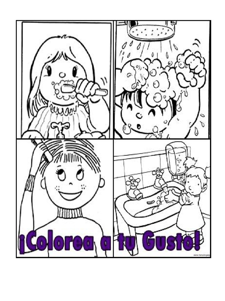 Habito de Higiene Para Colorear