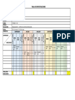 Tabla Especificación Prueba Pulsaciones