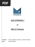 Employee Job Listings and Requirements - Melot Pakistan