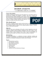 Course Outline - Vibration Analyst (Category 1)