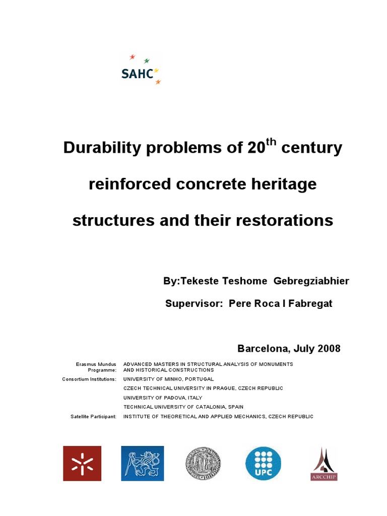 Durability of 20th Century Concrete Heritage | PDF | Reinforced ...