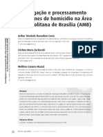 Investigação e processamento dos crimes de homicídio na Área Metropolitana de Brasília (AMB)