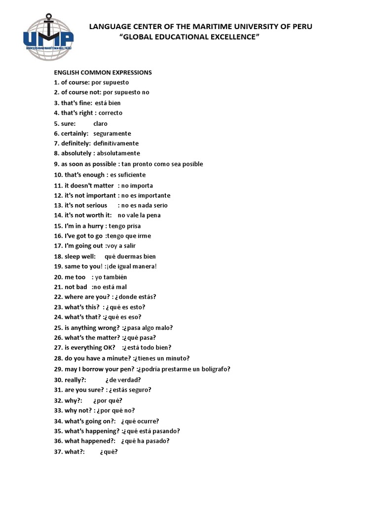 List of Expressions | PDF | Arte