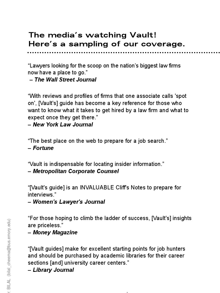 Vault Guide Corporate Law Mergers And Acquisitions Paralegal