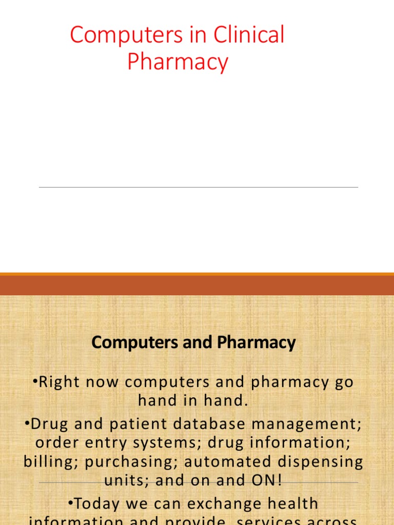 Computers in Hospital Pharmacy Applications | PDF | Pharmacy ...