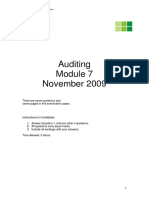 Auditing November 2009 Exam