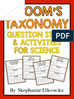 Blooms Taxonomy Question Stems and Activities For Science