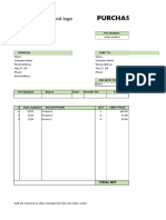 Purchase order template title