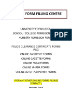 Online Form Filling Centre: University Forms (Idol) School / College Admisison Forms Nursery Admission Forms