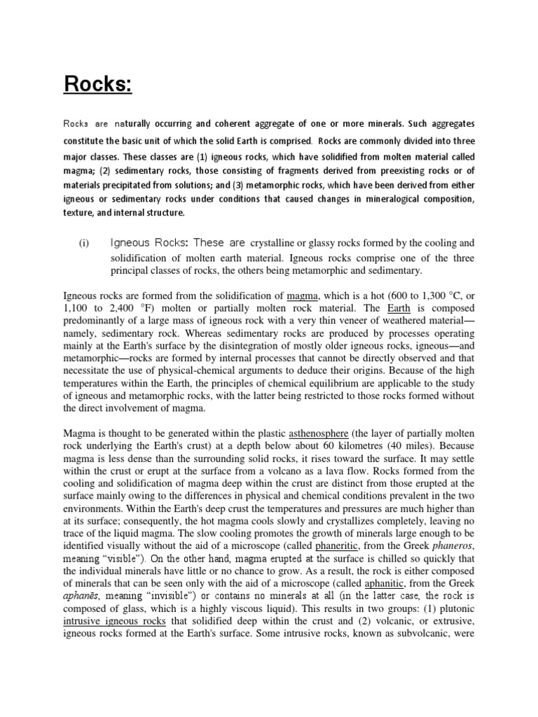 geography Rock (Geology) Igneous Rock