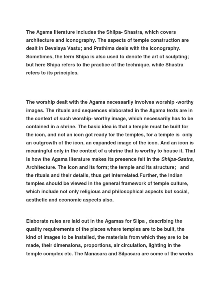 Agama Shastra: Principles of Temple Architecture | PDF | Indian ...