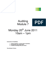 Auditing Module 7 Exam: Key Audit Issues and Procedures