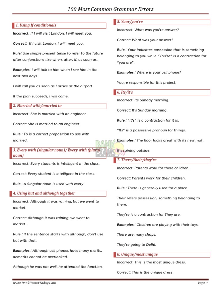 Common English Grammar Errors Explained | PDF | Grammatical Number | Noun
