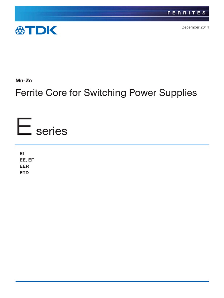 Ferrite Cores for Power Supplies | PDF | Inductor | Reliability Engineering
