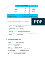 Verb To Be - Simple Past PDF