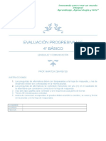 Evaluación Progresiva 6 4° Básico Lenguaje