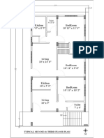 Bedroom 10' 11" X 11' 3" Kitchen 5' 8" X 8' 5": Typical Second & Third Floor Plan
