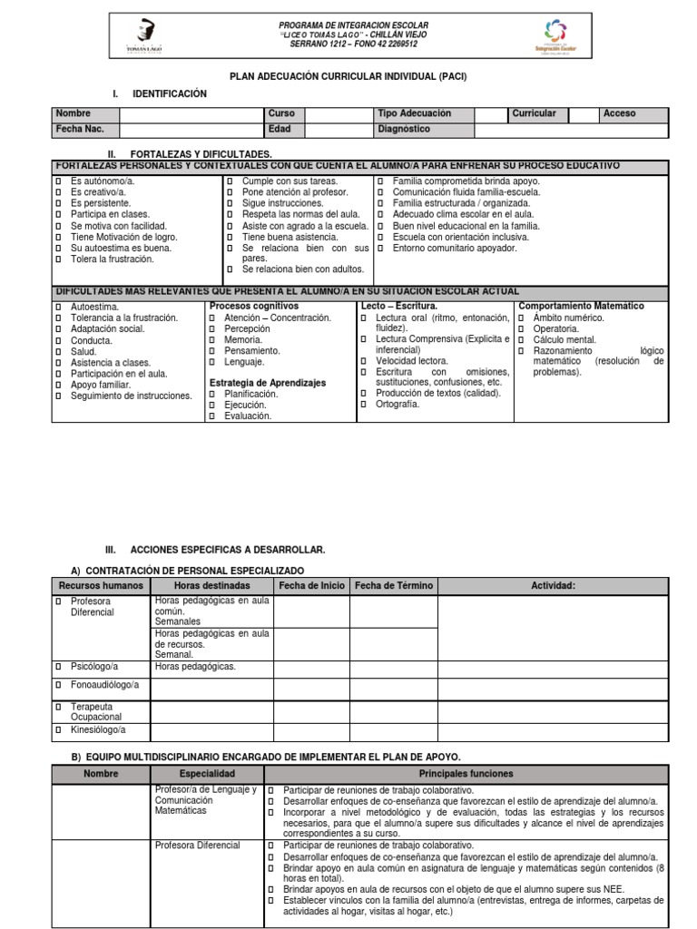 Formato Paci | PDF | Salón de clases | Maestros