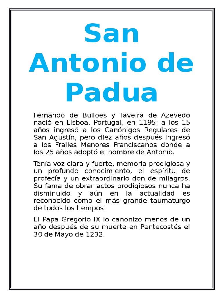 San Antonio de Padua PDF eucaristía Cristo (título)