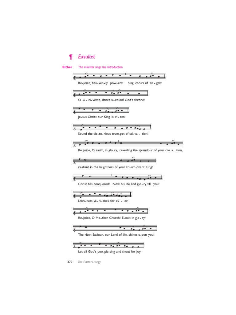 Exsultet: Easter Vigil Lyrics and Music | PDF | Jesus | Religious ...
