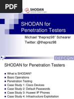 Download SHODAN for Penetration Testers DEFCON 18 by Michael Schearer SN35202796 doc pdf