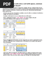 How To Combine Cells Into A Cell With Comma, Space and Vice Versa
