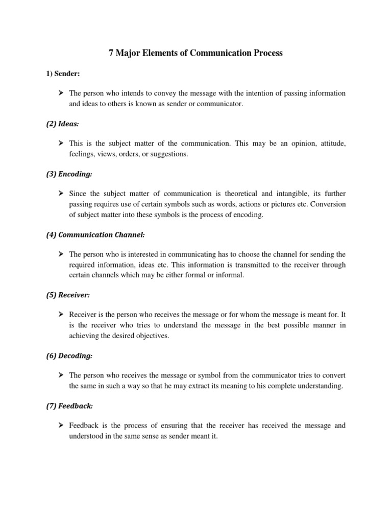 7 Major Elements of Communication | PDF | Function (Mathematics ...