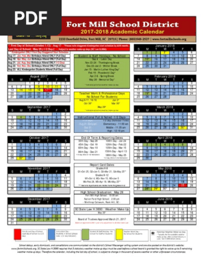 2017-2018 Academic Calendar Final | PDF | Academic Term | Schools