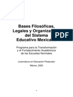 Bases Filosóficas, legales y organizativas del sistema educativo mexicano
