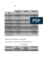 Costing of The Training in Apparel Firm