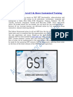 SAP GST Course- Level 3 & Above Customized Training