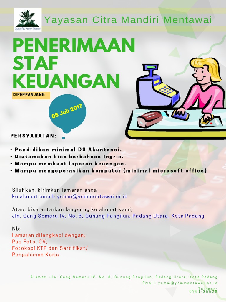 Lowongan Kerja Staf Keuangan (Diperpanjang) - YCMM | PDF