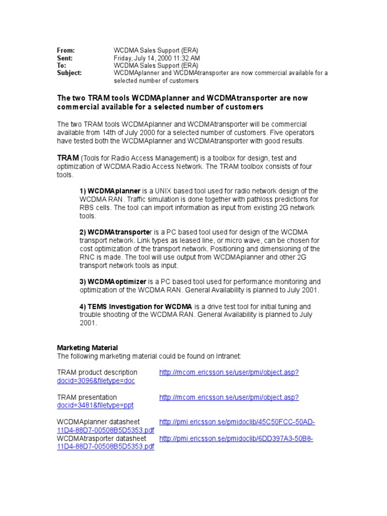 WCDMAplanner&Transporter | Technology | Computing