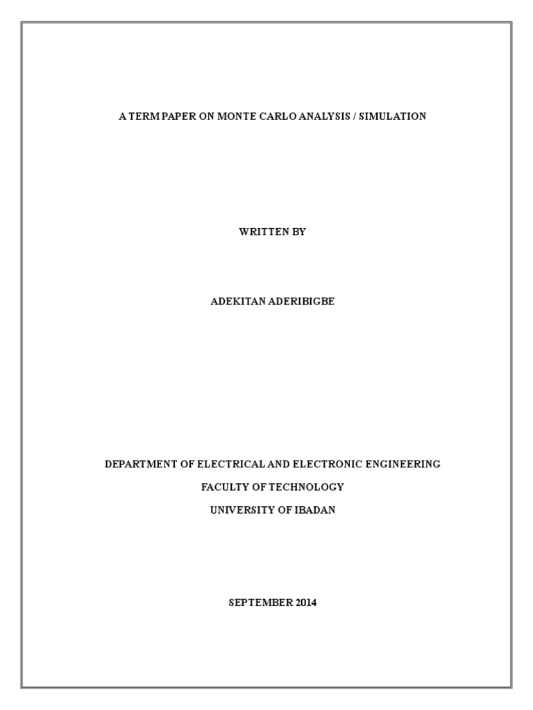 Monte Carlo Analysis and Simulation Guide | PDF | Monte Carlo Method ...