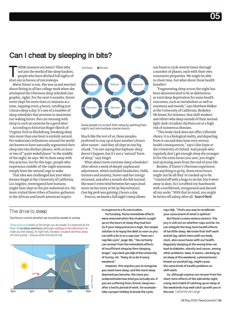 Can You Cheat by Sleeping in Bits? PDF Sleep Nervous System