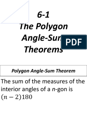 6 1 The Polygon Angle Sum Theorems