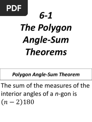 6 1 The Polygon Angle Sum Theorems