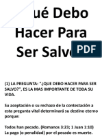 Qué Debo Hacer para Ser Salvo