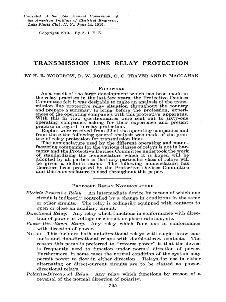 Transmission Line Relay Protection | PDF | Relay | Electrical Substation