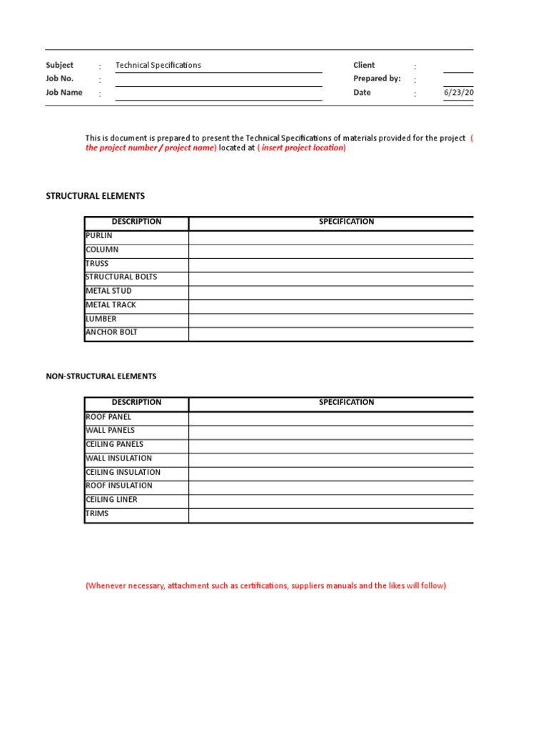 Construction Material Specs | PDF