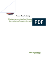 Green Manufacturing - Cellulosic Nanocrystals From Biomass Waste for Thermoplastics for Automotive Applications RISTEA. ALEXANDRU IAMD. I 2016-2018