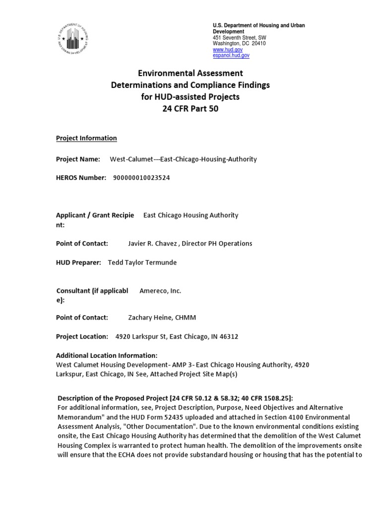 HUD Environmental Assessment PDF National Environmental Policy Act