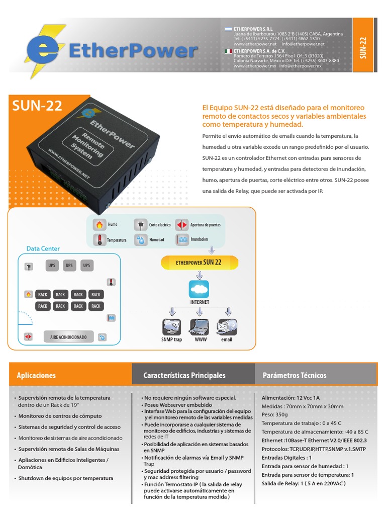 Monitoreo Remoto con EtherPower SUN-22 | PDF | Correo electrónico ...