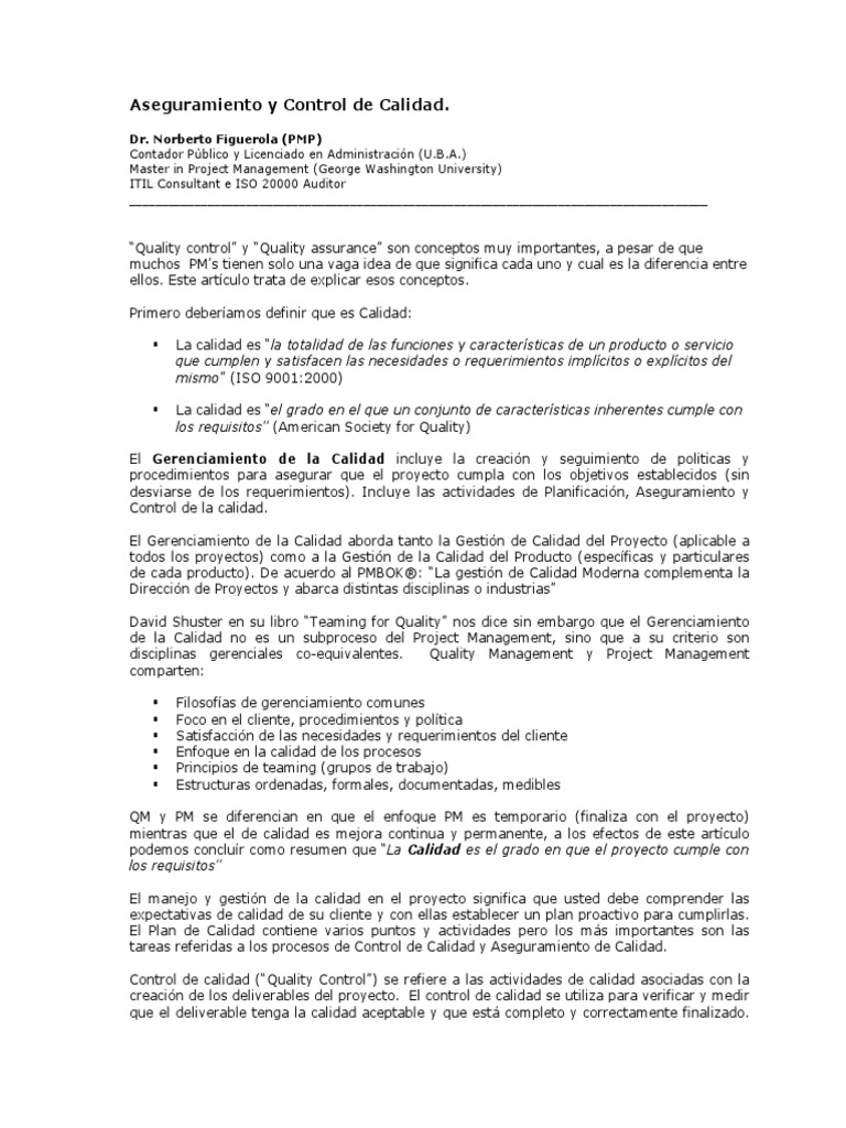 PRESENTACIÓN Aseguramiento y Control de Calidad - 4 | PDF | Calidad ...