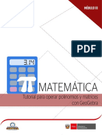 Tutorial Operar Polinomios y Matices Geogebra