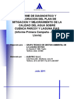 Informe de Diagnostico Calidad de Agua Sobre Cuenca Parcoy y Laguna de Pias