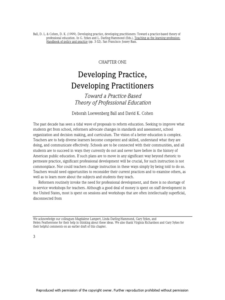 Developing Practice, Developing Practitioners | PDF | Teacher Education ...