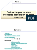 Evaluación post mortem proyectos adquisición datos sísmicos