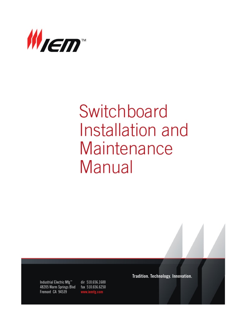 Switchboard Installation and Maintenance Manual PDF | PDF | Alternating ...